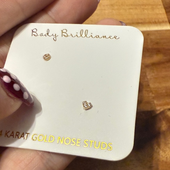 Body Brilliance 14K Gold Nose Studs - Picture 2 of 5